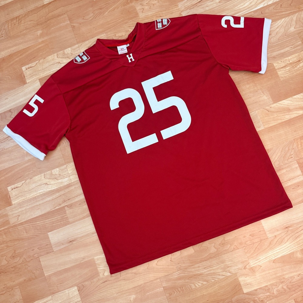 Synergy Imports Harvard University Football Jersey Red White Number 25 Mens XL